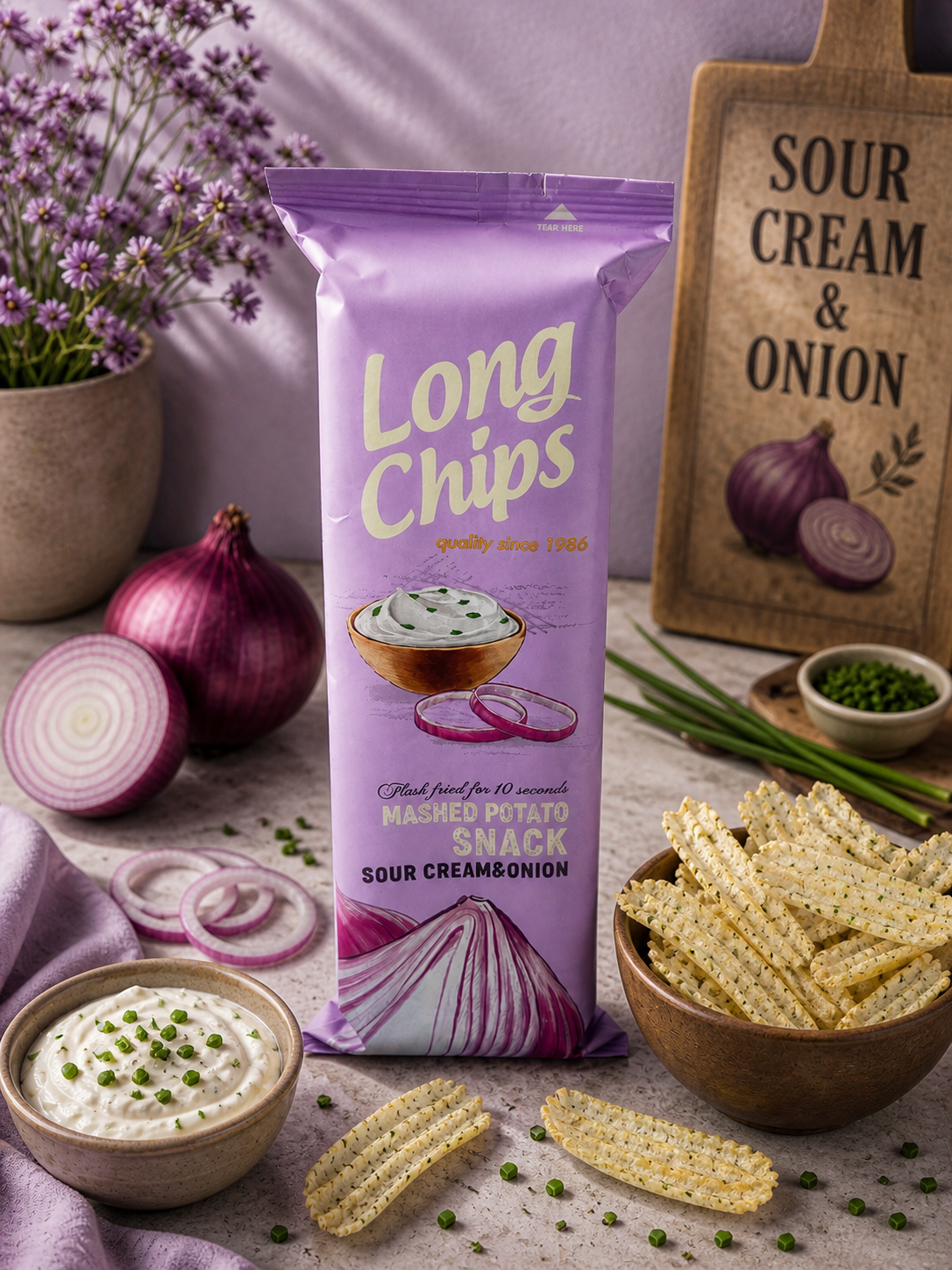 Long Chips Saveur Crème & Onion ( Vendu à l’unité)