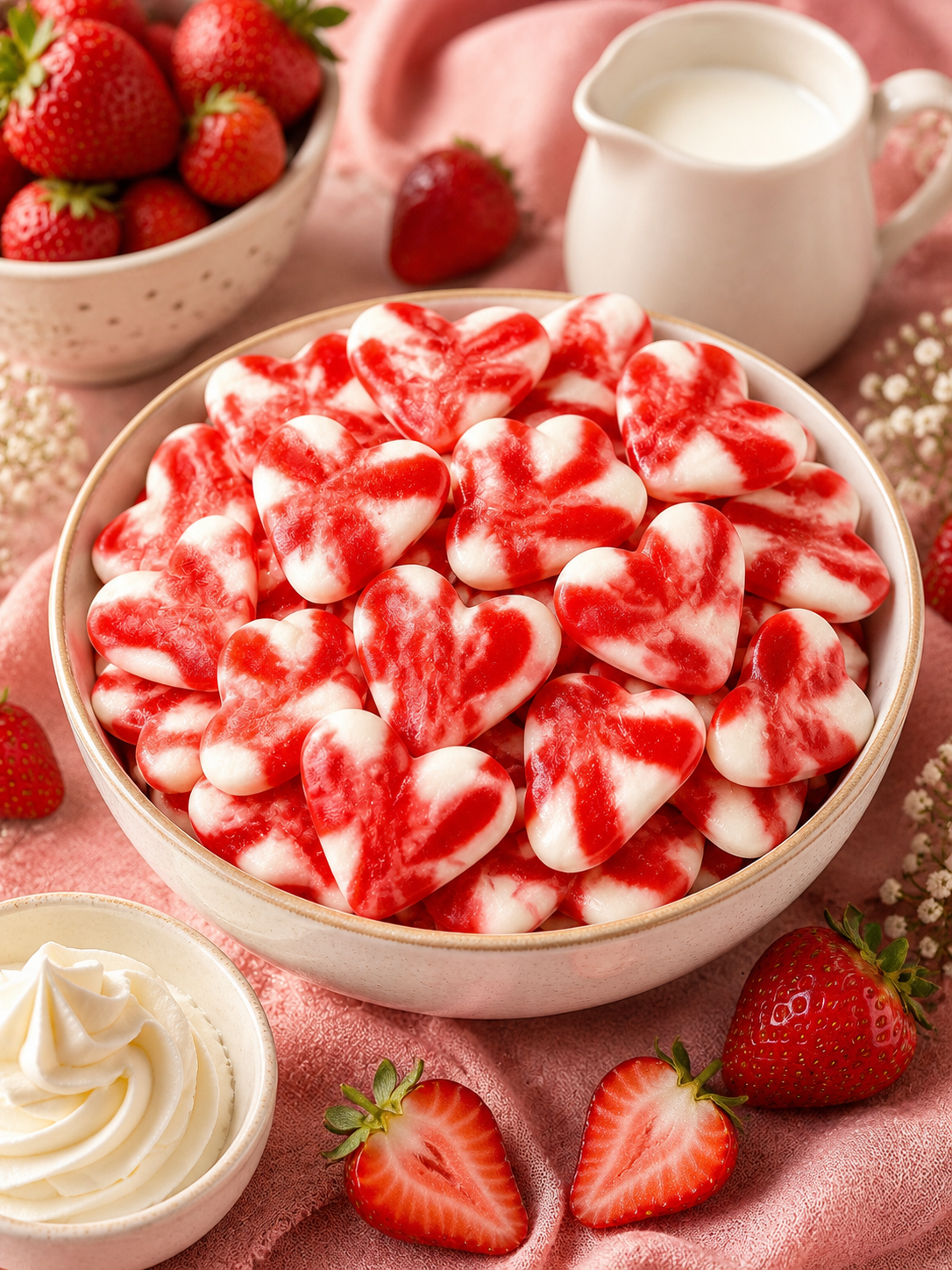 Coeur Twist Fraise Crème Halal ( 100g )