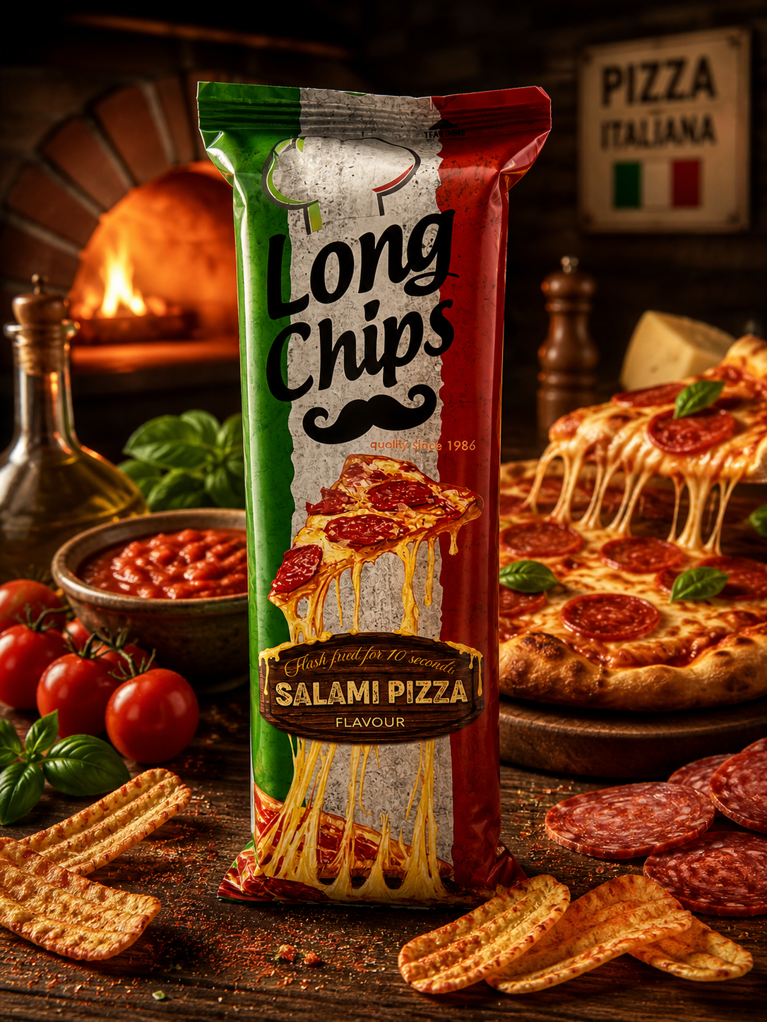 Long Chips Saveur Salami ( Vendu à l’unité)